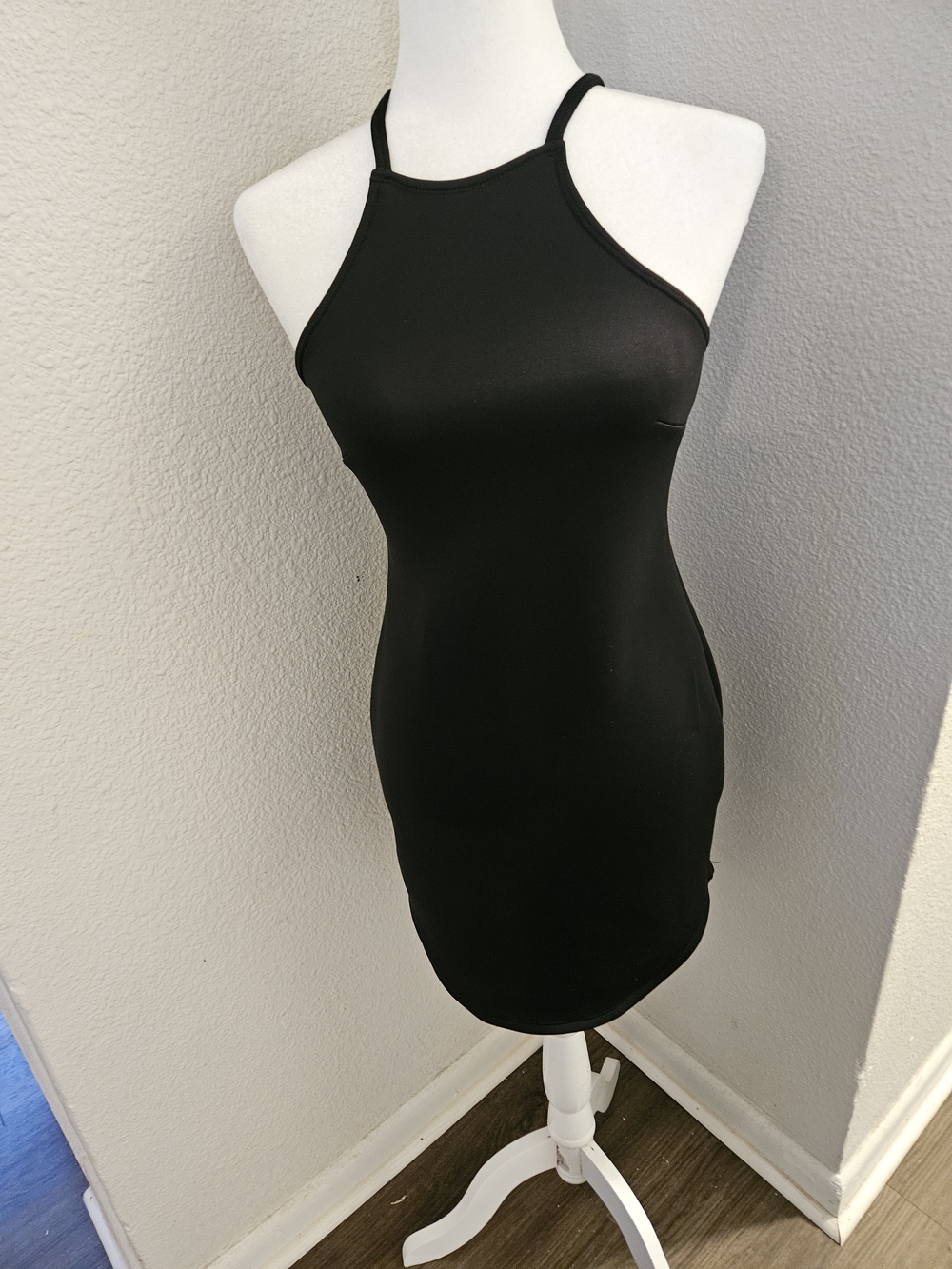 Asics Black Halter Mini Dress